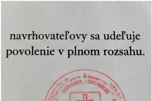 Ilustračný výrez rozhodnutia s pečiatkou